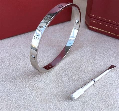 cartier bracelet men's white gold